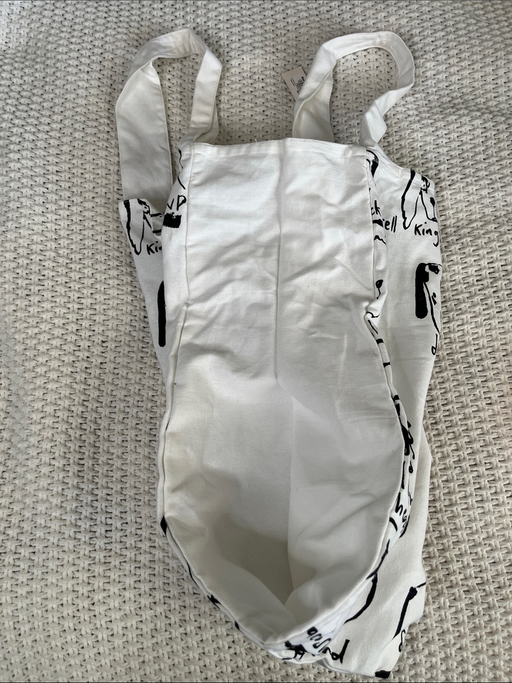 NWT World Market Canvas Dog Breed Tote Bag in White 4 pockets - Picture 8 of 11